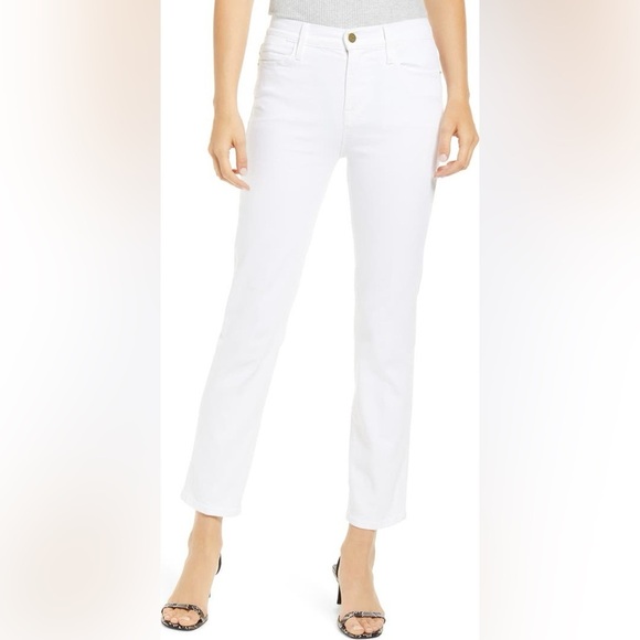 Frame Denim Denim - FRAME Le High Straight Jeans in Blanc White Size 27 or 4